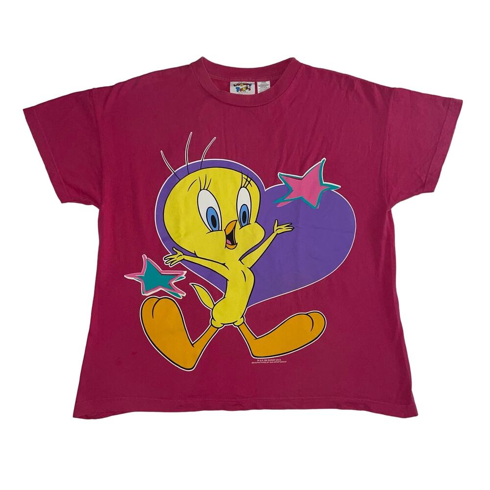 Vintage 90s Looney Tunes Tweety Sun Sportswear Double Sided AOP Graphic T-shirt